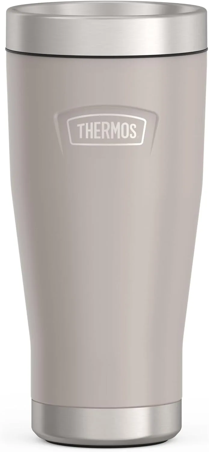 THERMOS ▫️ Caneca térmica ICON MUG 0,47 l, bege/areia mate, caneca térmica de 470 ml, caneca de aço inoxidável para levar café, copo isolado, 7 h quente/22 h frio, lavável na máquina de lavar louça, absolutamente