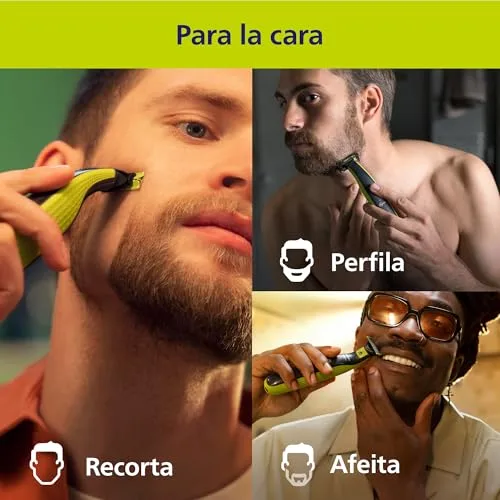 PHILIPS ▫️ OneBlade 360 – Autêntico aparador e máquina de barbear elétrica para barba, 2 lâminas 360, 3 pentes para barba por fazer (1, 3, 5 mm), QP2724/31 2