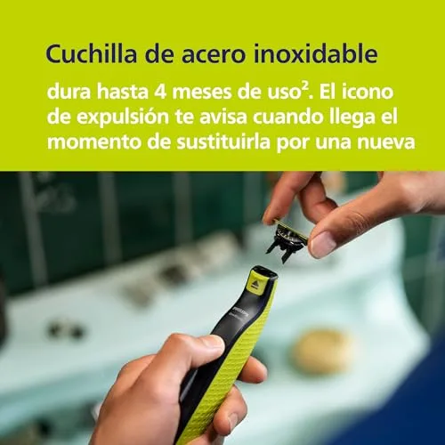 PHILIPS ▫️ OneBlade 360 – Autêntico aparador e máquina de barbear elétrica para barba, 2 lâminas 360, 3 pentes para barba por fazer (1, 3, 5 mm), QP2724/31 5