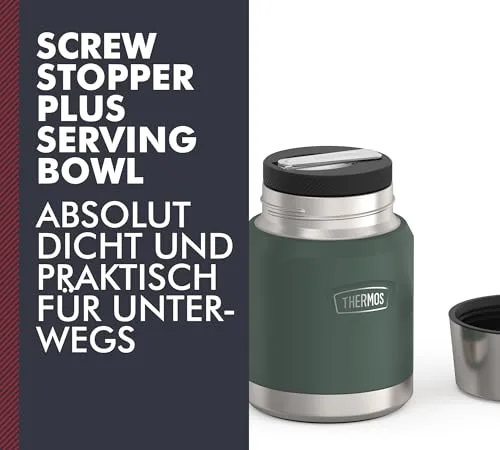 THERMOS ▫️ ICON Food Jar 0,47 l, verde mate/floresta, 470 ml, parede dupla, aço inoxidável 18/8, mantém o calor e o frio, com colher dobrável, base antiderrapante, totalmente hermética 4