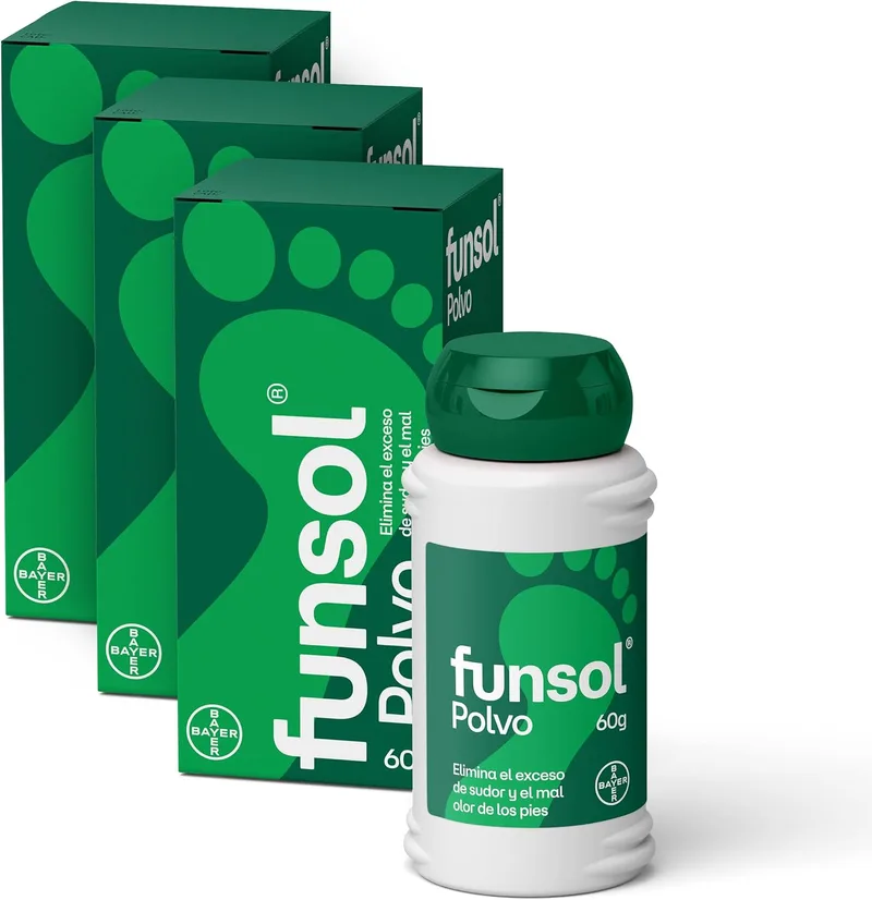 Funsol ▫️ ® Pó desodorizante para os pés - Embalagem de 3 x 60 g