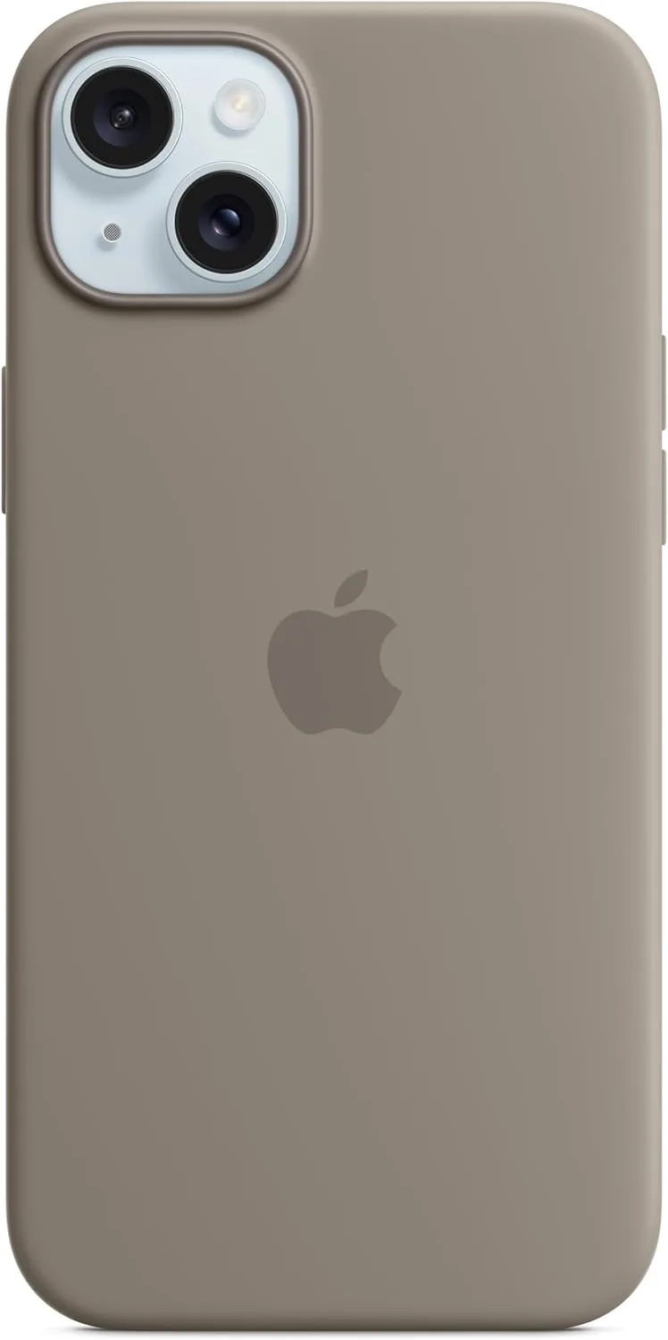 Apple ▫️ Capa de silicone com MagSafe para o iPhone 15 Plus - Arcilla ​​​​​​​