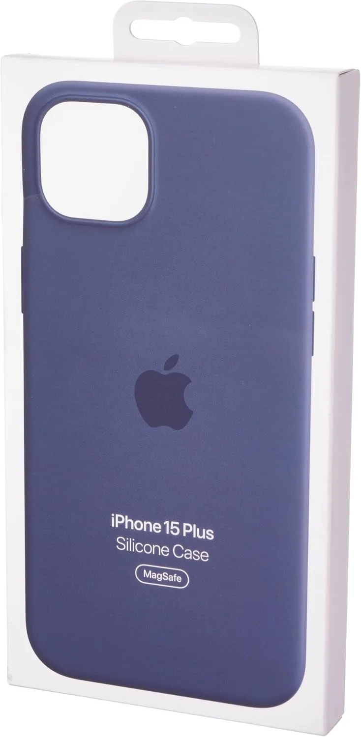 Apple ▫️ Capa de silicone com MagSafe para iPhone 15 Plus - Storm Blue