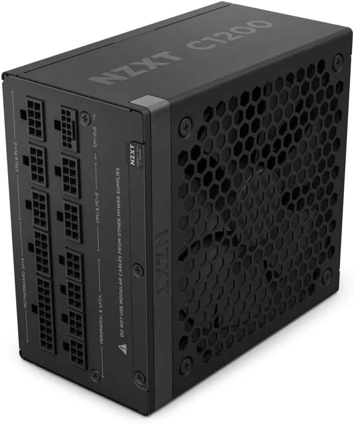 NZXT ▫️ C1200 Gold ATX 3.1 - Fonte de alimentação para PC para jogos totalmente modular e de baixo ruído - 1200 W - 80 Plus Gold - Conector 12V 2×6 - Condensadores 100% japoneses - Preto