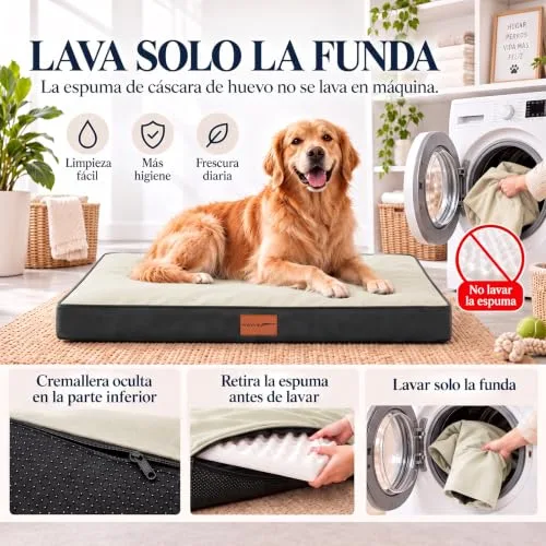 WAVVE ▫️ Cama Ortopédica para Cães Grandes 91 x 69 x 7,6 cm Cinzenta 5