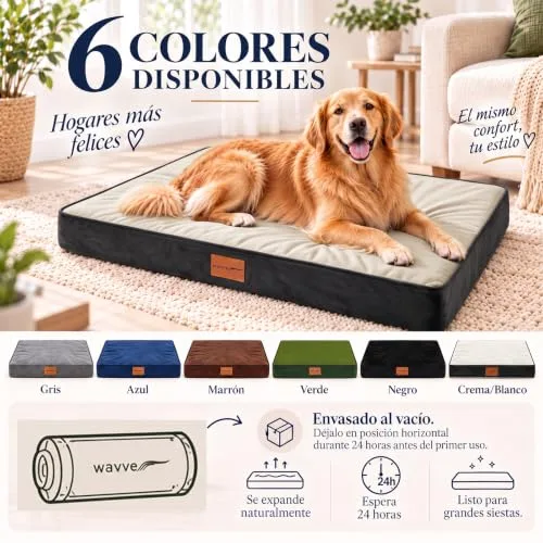 WAVVE ▫️ Cama Ortopédica para Cães Grandes 91 x 69 x 7,6 cm Cinzenta 7