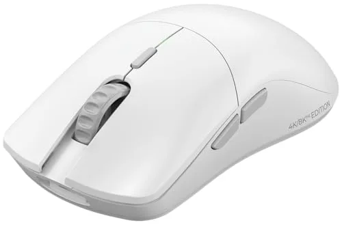 GLORIOUS ▫️ Gaming Model O 2 Pro 4K/8K Rato de jogos sem fios - 2,4 GHz, latência de 1 ms, resolução de 4K/8K, 100 milhões de cliques, 59 g (ultraleve), bateria de longa duração, sensor de 26K PPP, RGB, ambidestro, 6 botões - Branco 3
