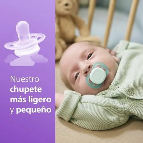 PHILIPS ▫️ Avent Ultra Start, chupetas anatómicas concebidas para recém-nascidos dos 0 aos 2 meses, tetina simétrica em silicone, sem BPA, com estojo de transporte/esterilização, embalagem de 2 unidades, SCF075/02 2