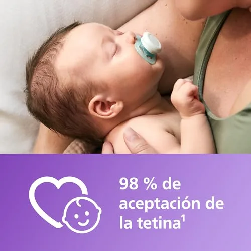 PHILIPS ▫️ Avent Ultra Start, chupetas anatómicas concebidas para recém-nascidos dos 0 aos 2 meses, tetina simétrica em silicone, sem BPA, com estojo de transporte/esterilização, embalagem de 2 unidades, SCF075/02 3