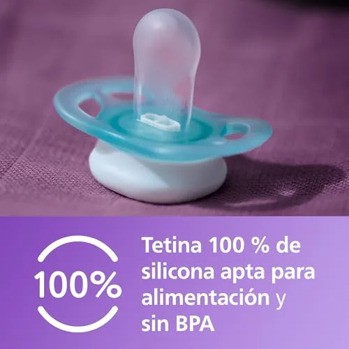 PHILIPS ▫️ Avent Ultra Start, chupetas anatómicas concebidas para recém-nascidos dos 0 aos 2 meses, tetina simétrica em silicone, sem BPA, com estojo de transporte/esterilização, embalagem de 2 unidades, SCF075/02 5