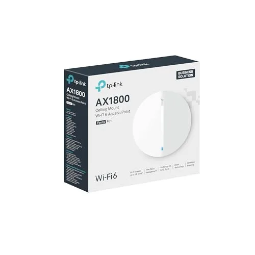 TP-Link ▫️ Festa F61 Ponto de Acesso Wi-Fi 6 de banda dupla AX1800, montagem no teto, 1 porta PoE Gigabit, gestão centralizada gratuita na nuvem, configuração e utilização fáceis, sem necessidade de intervenção de TI 5