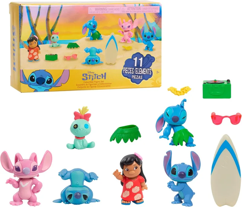 Disney ▫️ Conjunto de 7 Figuras Colecionáveis do Filme «Stitch»