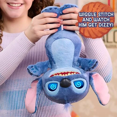 Just Play ▫️ Peluche Interativo da Disney «Stitch Many Moods», com 34,3 cm, mais de 50 sons e frases, olhos expressivos com ecrã LCD, brinquedo para crianças a partir dos 3 anos 6