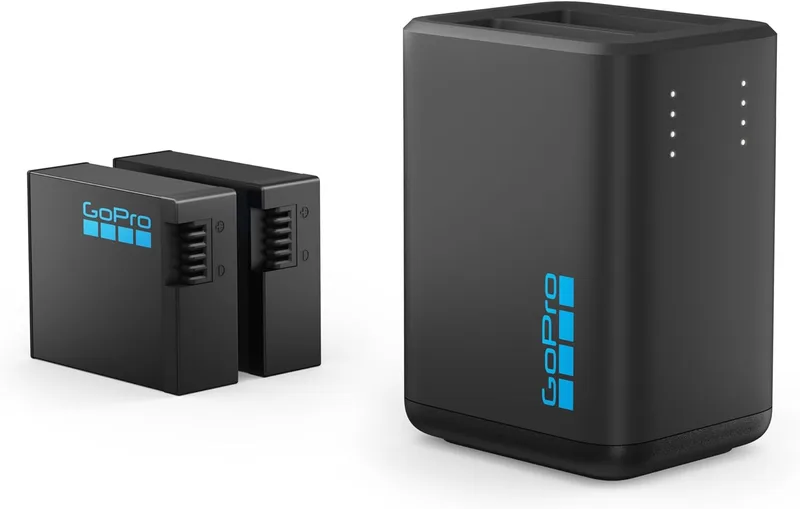 GoPro ▫️ Carregador duplo para baterias + 2 baterias recarregáveis Enduro (HERO13 Black) - Acessório oficial
