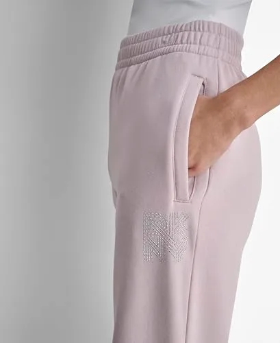 DKNY ▫️ Calças de treino com logótipo em strass e cintura alta para mulher 5