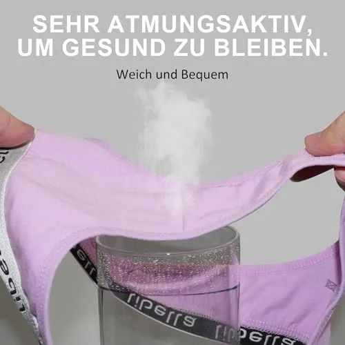 Uizuooy ▫️ Conjunto de 10 tangas para mulher - Conjunto de tangas suaves para mulher em algodão - Cuecas desportivas elásticas e respiráveis - Roupa interior - Cuecas de cintura baixa multicoloridas 4