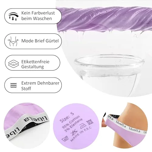 Uizuooy ▫️ Conjunto de 10 tangas para mulher - Conjunto de tangas suaves para mulher em algodão - Cuecas desportivas elásticas e respiráveis - Roupa interior - Cuecas de cintura baixa multicoloridas 6
