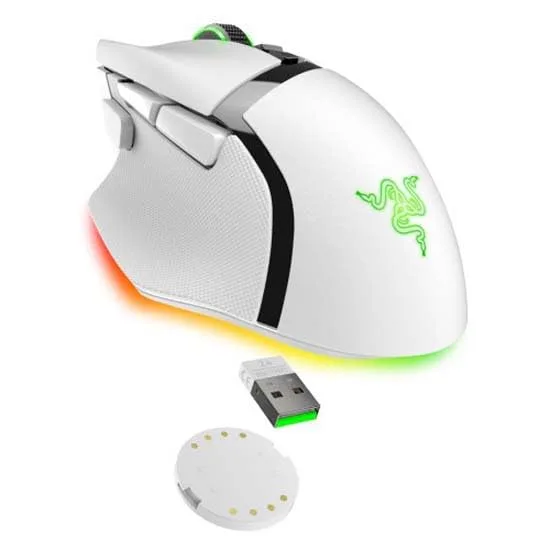 Razer ▫️ Basilisk V3 Pro 35K - Rato ergonómico sem fios, totalmente personalizável para jogos, com RGB cromático - Sensor ótico de 35K (roda configurável, 13 controlos personalizáveis) Branco 5