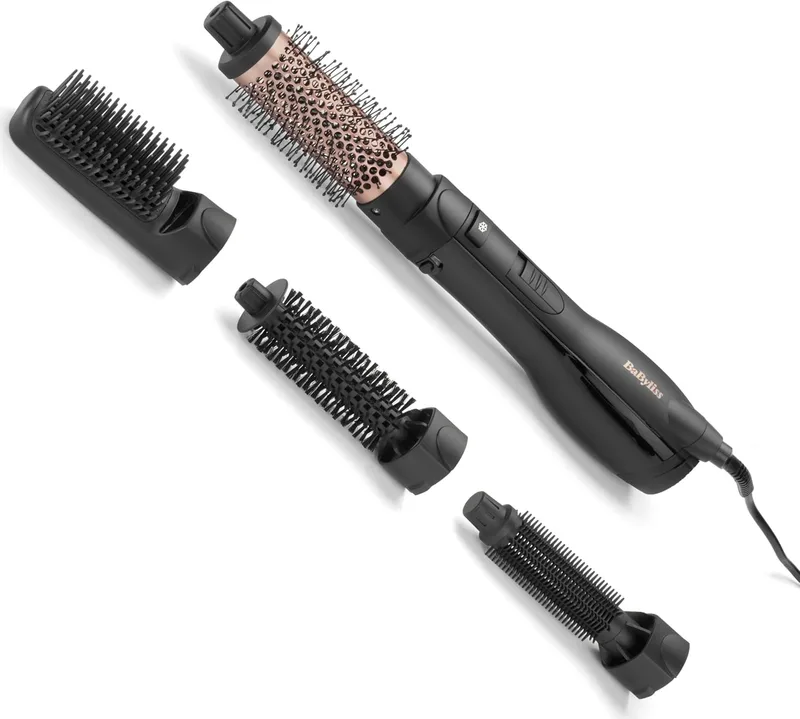 BaByliss ▫️ Aerógrafo Smooth Finish 1200 com 4 acessórios, para dar volume, modelar e alisar, 3 regulações de temperatura, tecnologia iónica, AS122E.