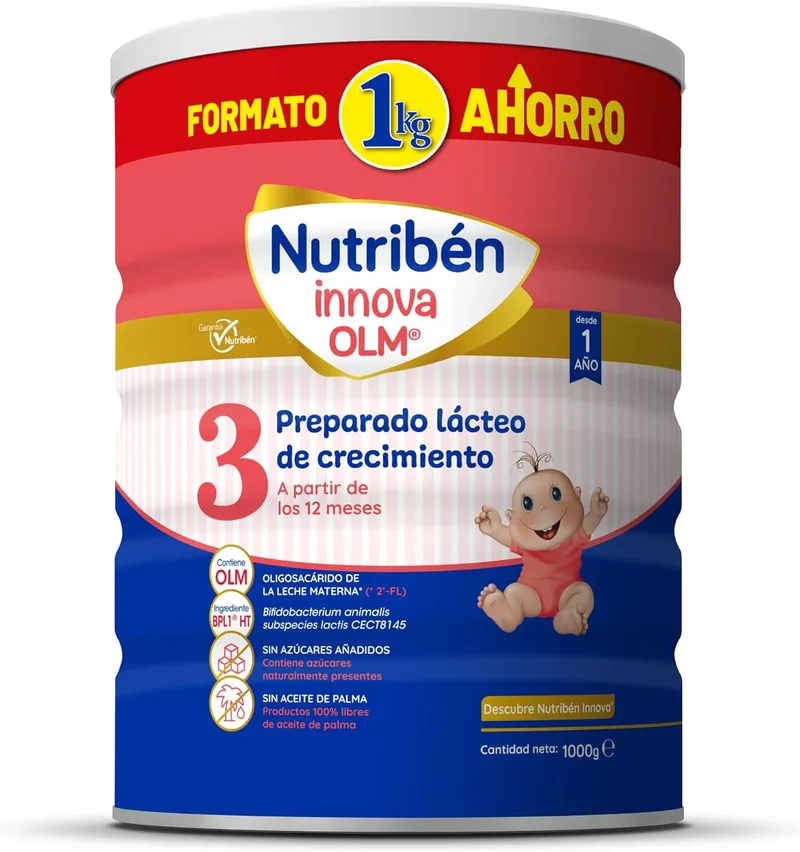 Nutribén ▫️ Innova 3 - Leite em pó para bebés | Fórmula de crescimento a partir dos 12 meses | sem óleo de palma | com colher doseadora mais higiénica | com BPL1 | 1 embalagem de 1 kg