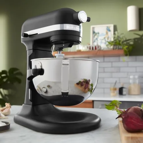 KitchenAid ▫️ Batedeira e amassadeira Bowl-Lift 5,2 L Heavy Duty, corpo e engrenagens metálicas, 11 velocidades, Flex Edge, 67 pontos de contacto, preto mate 3