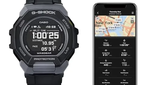 G-Shock ▫️ Casio G-SQUAD GBD-300-1ER Relógio de pulso para homem com tecnologia Bluetooth 5