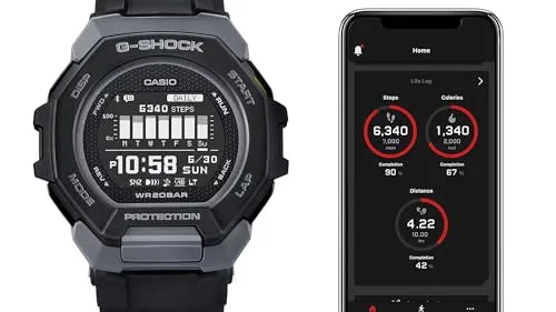 G-Shock ▫️ Casio G-SQUAD GBD-300-1ER Relógio de pulso para homem com tecnologia Bluetooth 6