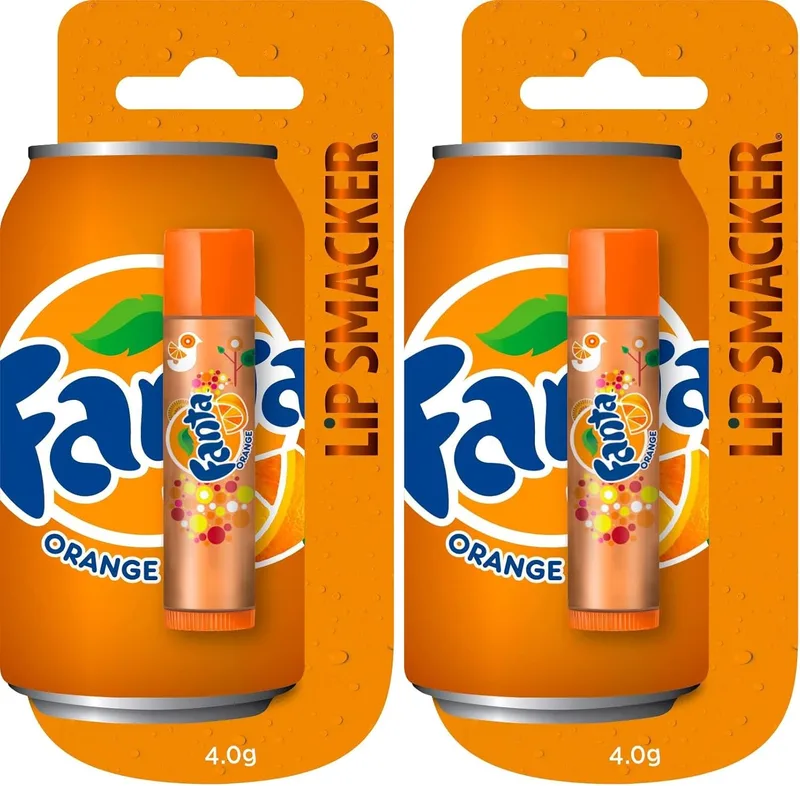 Lip Smacker ▫️ Coleção Coca-Cola - Bálsamo labial para crianças com sabor a Fanta Laranja - Um doce presente para os seus amigos - Embalagem individual (Embalagem de 2)