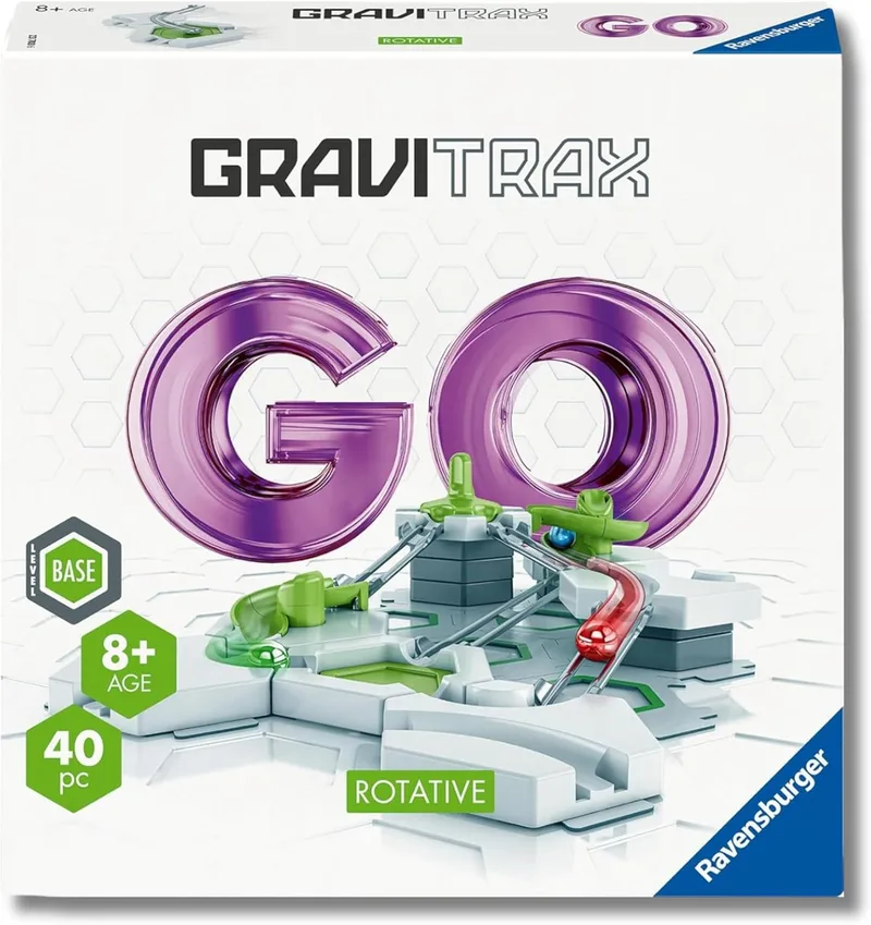 Ravensburger ▫️ Gravitrax GO Rotativo | Faixas de mármore com 40 peças | Puzzles infantis de nível básico | Jogos para crianças de 8 anos | Jogos de tabuleiro compatíveis com todos os Gravitrax