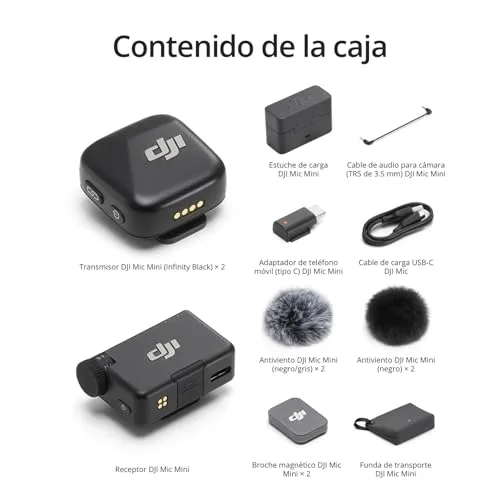 DJI ▫️ Mic Mini (2 transmissores + 1 recetor + estojo de carregamento), superleve, som nítido 6