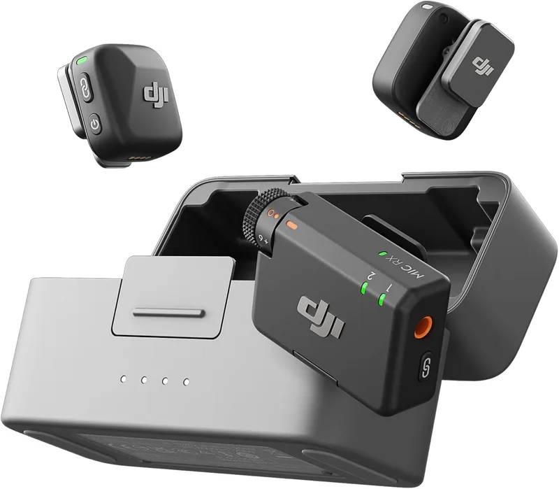 DJI ▫️ Mic Mini (2 transmissores + 1 recetor + estojo de carregamento), superleve, som nítido
