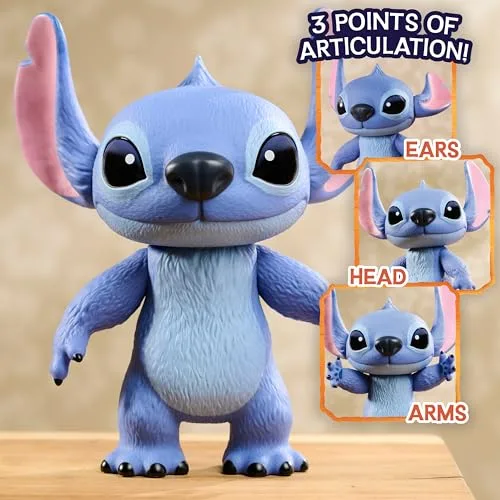 Just Play ▫️ Figura de vinil de 35,6 cm do filme «Stitch» da Disney, 3 pontos de articulação para brincar ou expor, estatueta articulada, brinquedos para crianças a partir dos 3 anos 2