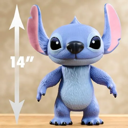 Just Play ▫️ Figura de vinil de 35,6 cm do filme «Stitch» da Disney, 3 pontos de articulação para brincar ou expor, estatueta articulada, brinquedos para crianças a partir dos 3 anos 6