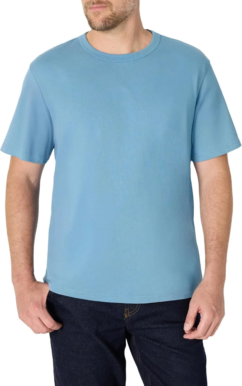Amazon Essentials ▫️ T-shirt masculina de corte largo em algodão grosso