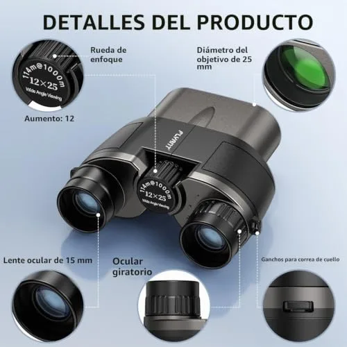 FLYANT ▫️ Binóculos compactos 12x25 para crianças e adultos, ideais para observação de aves, teatro e concertos, caça e eventos desportivos 2