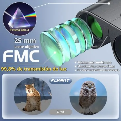 FLYANT ▫️ Binóculos compactos 12x25 para crianças e adultos, ideais para observação de aves, teatro e concertos, caça e eventos desportivos 4
