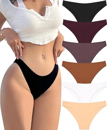 ALL OF ME ▫️ Conjunto de 6 peças de roupa interior de algodão para mulher, Conjunto de cuecas de algodão para mulher, Conjunto múltiplo, Modelo hipster, Respirável, S-XXL 2