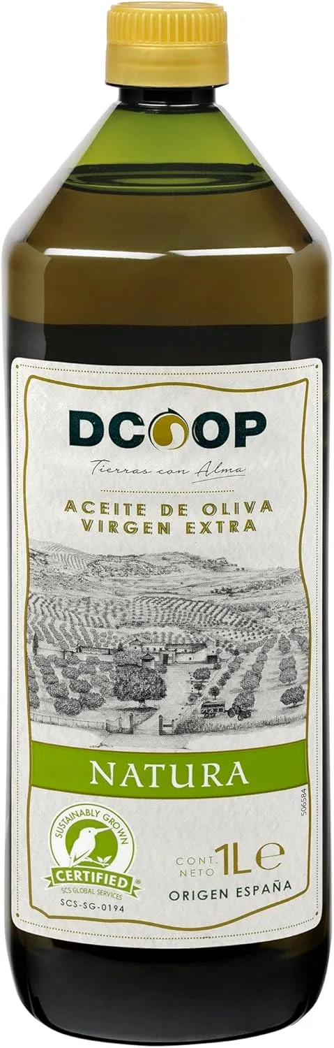 DCOOP ▫️ Azeite virgem extra - Ideal para cozinhar, garrafa PET preserva as propriedades do produto, cultivado de forma sustentável, Natura, 1 litro