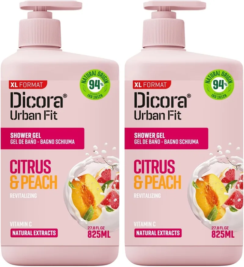Dicora UrbanFit ▫️ DICORA UF GEL DE BANHO NUTRITIVO VIT C CITRUS&PEACH 825 ML (Embalagem de 2)