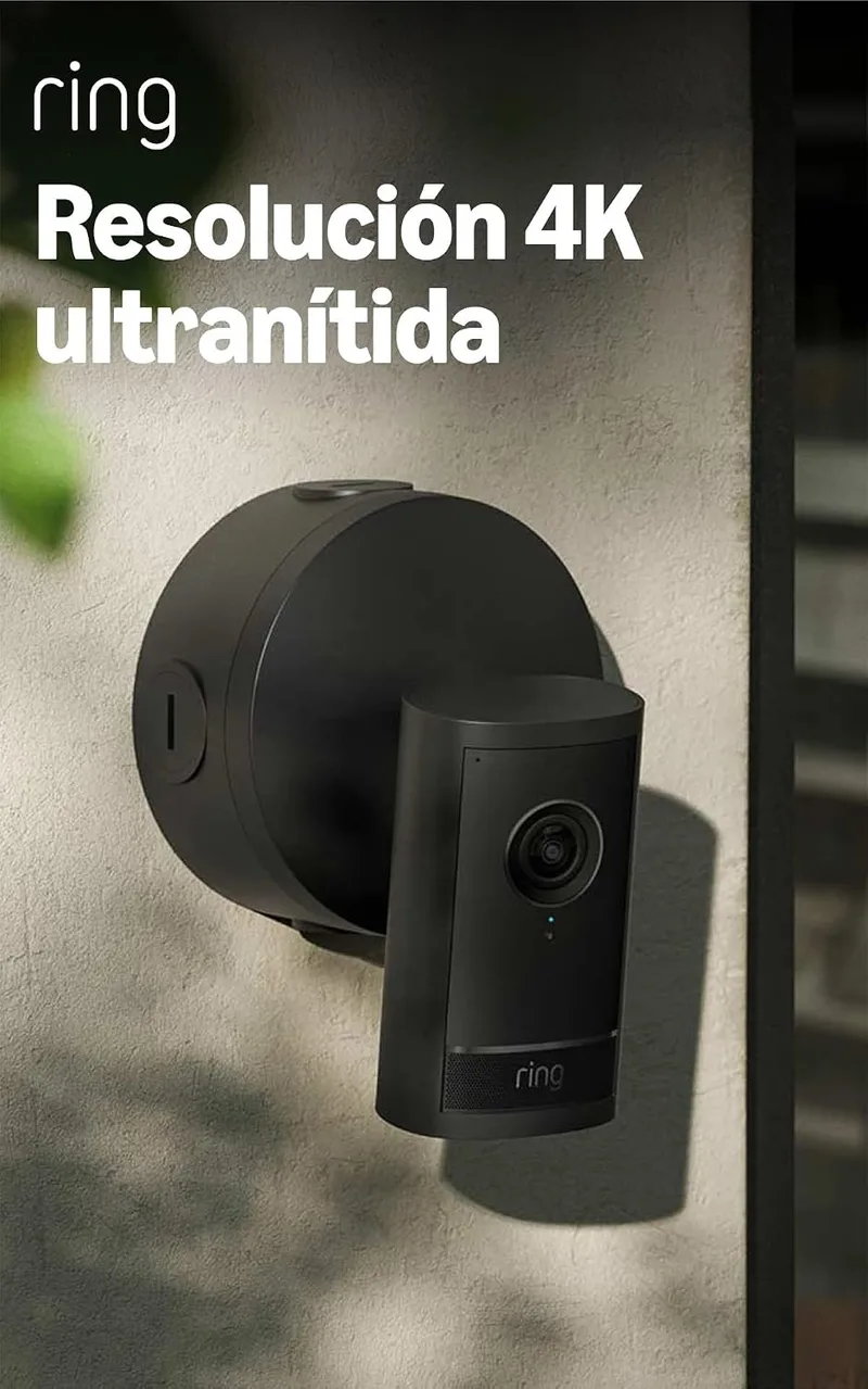 Ring ▫️ Câmara exterior Pro com adaptador PoE (Outdoor Camera Pro, última geração) | Câmara de segurança | Retinal 4K, zoom até 10x | Período de teste gratuito de 30 dias do plano de subscrição