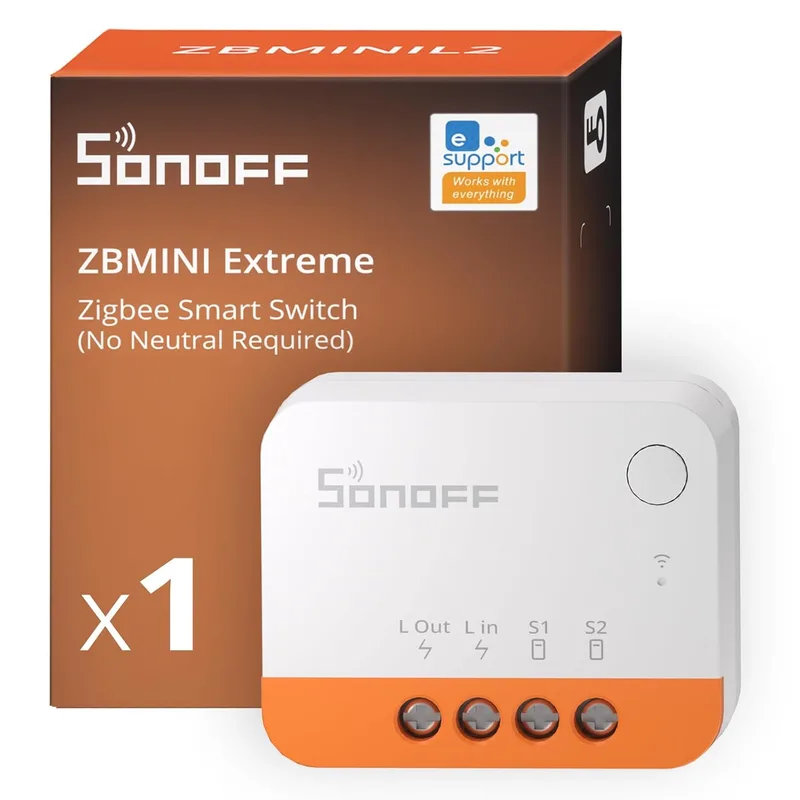 SONOFF ▫️ ZBMINIL2 Interruptor Inteligente Zigbee, sem neutro, mini-módulo de relé para iluminação, controlo de 2 vias, compatível com Alexa e Google Home, requer um hub Zigbee