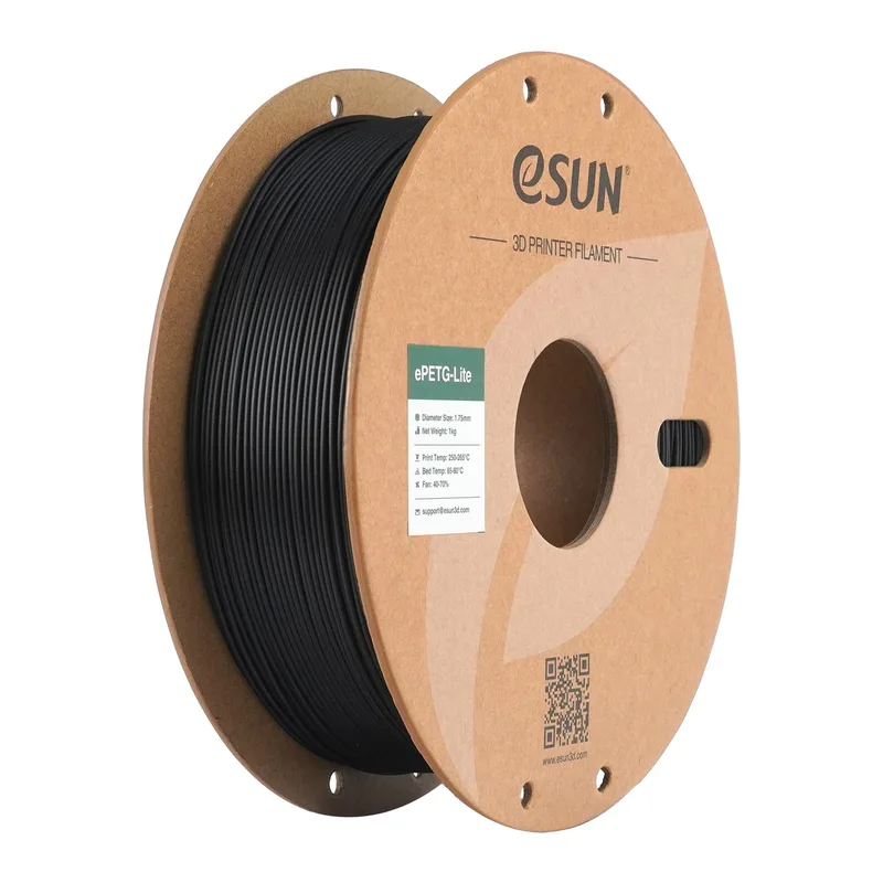 eSUN ▫️ Filamento PETG de 1,75 mm e 1 kg para impressora 3D – PETG de alta dureza, preto