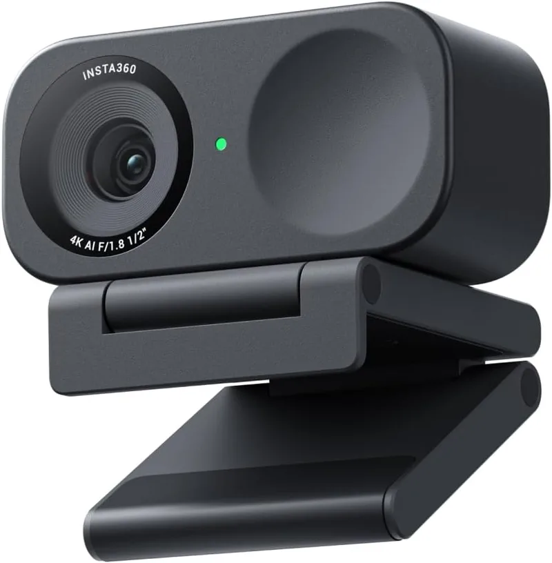 Insta360 ▫️ Link 2C Pacote Padrão Preto Grafite - Webcam 4K para PC/Mac, sensor de 1/2", enquadramento automático, HDR, cancelamento de ruído por IA, controlo por gestos para streaming, videochamadas e jogos