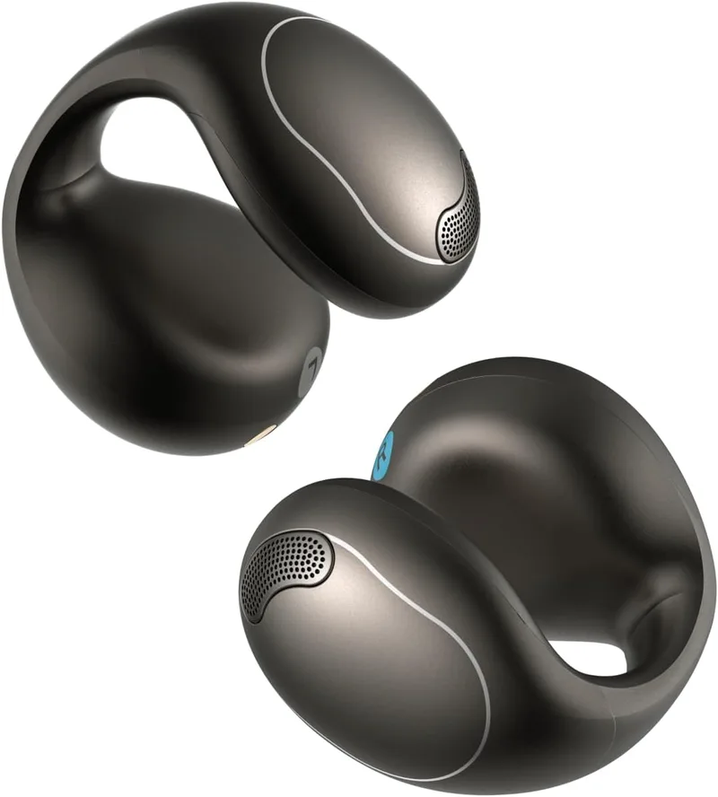 Soundcore ▫️ C40i da Anker, auscultadores de ouvido aberto com clipe, design com articulações flexíveis, controlos por botões, conforto e leveza, ajuste estável com almofadas encaixáveis, transdutores de som envolvente