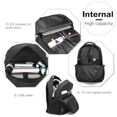 Kono ▫️ Mochila para homem: Mochila para portátil de 15,6 polegadas, mochila escolar para rapazes, mochila de viagem para homem 3