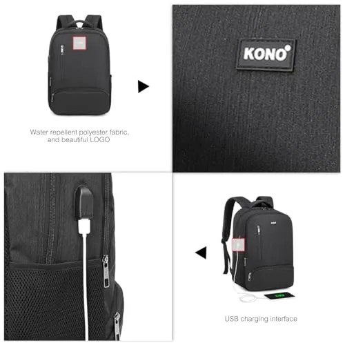 Kono ▫️ Mochila para homem: Mochila para portátil de 15,6 polegadas, mochila escolar para rapazes, mochila de viagem para homem 4