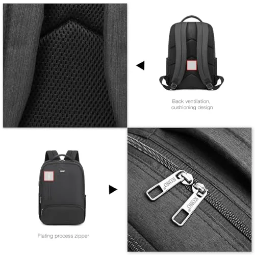 Kono ▫️ Mochila para homem: Mochila para portátil de 15,6 polegadas, mochila escolar para rapazes, mochila de viagem para homem 5