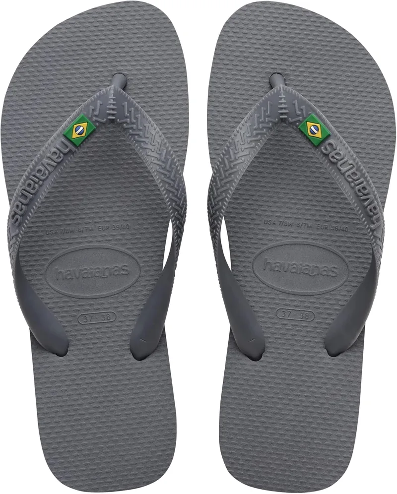Havaianas ▫️ Top Brasil, Chinelos Confortáveis, Duráveis e Leves, com Sola Antiderrapante, Bandeira do Brasil nas Tiras, Unissex Adultos