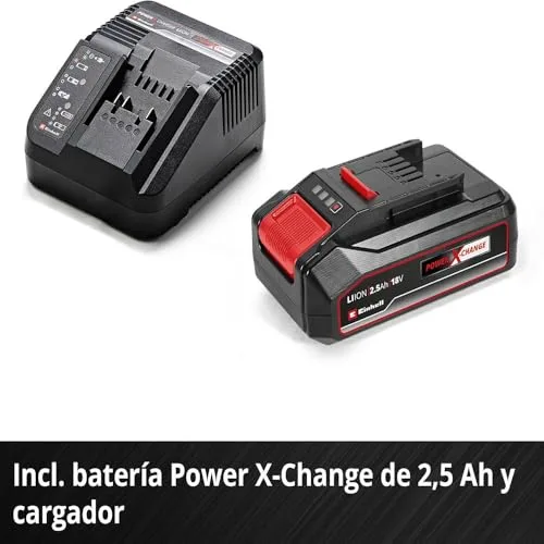 Einhell ▫️ Berbequim de percussão a bateria TE-CD 18/44 Li-i Power X-Change (18 V, 44 Nm, função de perfuração por percussão, porta-brocas metálico de 13 mm, 2 velocidades, inclui bateria de 2,5 Ah e carregador) 5