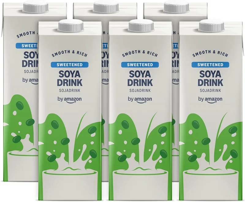by Amazon ▫️ da Amazon: Bebida de soja com açúcar, 6 x 1 L